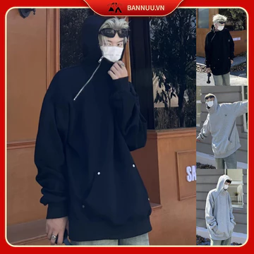 Mới Áo hoodie cotton áo hoodie unisex Dáng Rộng áo hoodie bigsize Phối Khóa Kéo áo hoodie form rộng Thời Trang retro Mỹ áo hoodie Nam Nữ