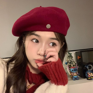 Mũ beret Len Phong Cách retro Thời Trang Thu Đông Dành Cho Nữ