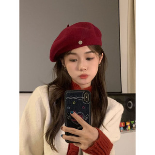 Mũ beret Len Phong Cách retro Thời Trang Thu Đông Dành Cho Nữ