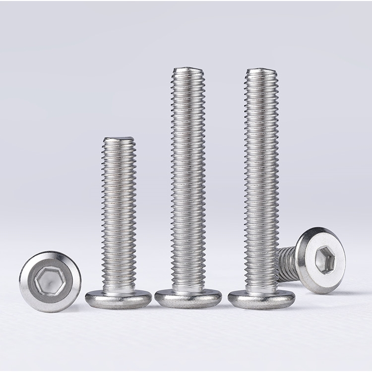 (((M5 M6) Thép không gỉ 304 Đầu tròn phẳng hình lục giác Ổ cắm vít đầu phẳng lớn Nội thất vát vít Bu lông M5 M6