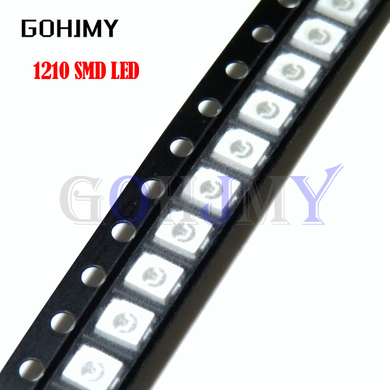 Reland Sun 100 Stück Blaue 3528 SMD LED Dioden - 1210 Format