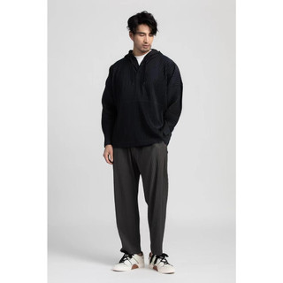 Miyake Xếp Ly Đến Mắt Cá Chân Quần Nam Thu Đông Drap Nhật Bản Dáng Rộng Cơ Bản Đơn Giản Nam Thẳng Quần