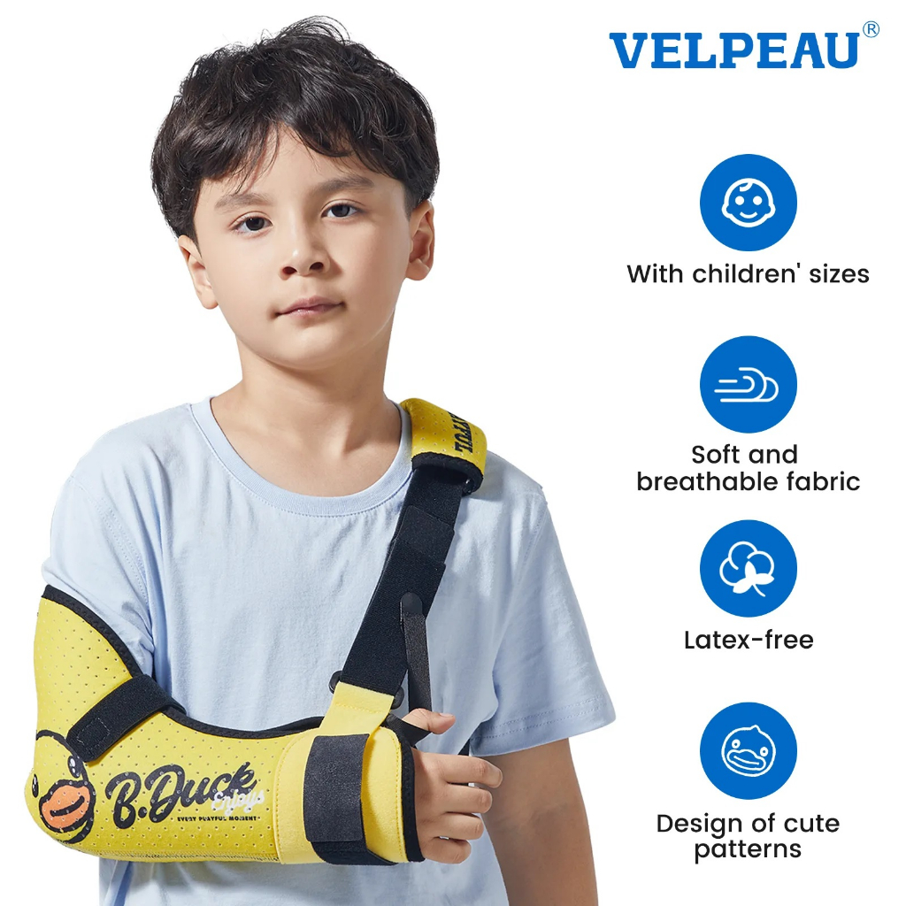 Ảnh Dụng cụ cố định dây đeo vai đai treo tay Velpeau dành cho trẻ em - Giá đỡ chứa đầy bọt xốp cho trẻ em, bé trai, bé gái 1