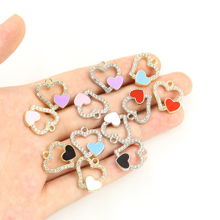 Bộ 10 Mặt Vòng cổ Hợp Kim Hình Trái Tim Đính Đá Đơn Giản Phong Cách Hàn Quốc