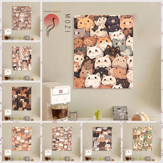 MOZI✨Đống thú cưng dễ thương 40*50cm tranh tô màu theo số tranh tô màu số hoá tranh số hóa tranh sơn dầu số hoá tranh sơn dầu số  sơn acrylic  tranh số hoá Tranh Sơn Dầu Vẽ Tay diy Hình Thú Cưng Hoạt Hình