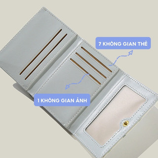 Ví đựng thẻ đa năng họa tiết đơn giản phong cách Hàn Quốc