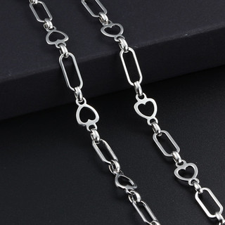 Dây chuyền hình trái tim bằng thép không gỉ Dây cáp hình bầu dục phẳng để làm đồ trang sức DIY