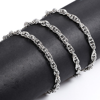 Dây chuyền thép không gỉ Vòng cổ dây xoắn bạc Liên kết chuỗi để trang sức DIY Làm