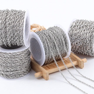 Dây chuyền thép không gỉ Vòng cổ dây xoắn bạc Liên kết chuỗi để trang sức DIY Làm