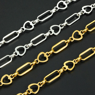 Dây chuyền hình trái tim bằng thép không gỉ Dây cáp hình bầu dục phẳng để làm đồ trang sức DIY