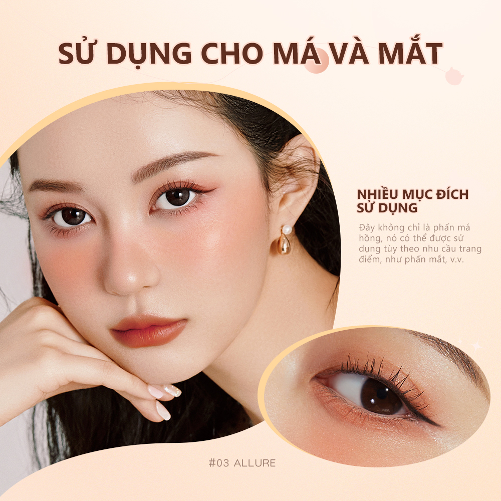 Ảnh Phấn má hồng O.TWO.O 40g hiệu ứng lì / ánh nhũ lâu phai 4