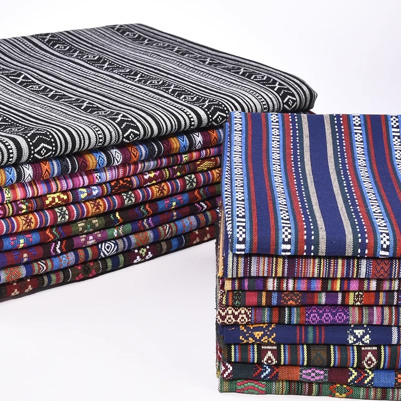 Làn Sóng Dân Tộc In Vải Lanh Cotton Sofa Rèm Vải Khăn Trải Bàn Handmade Diy Vải May Gối Và Túi Chất Liệu 50 * 150cm TJ1389
