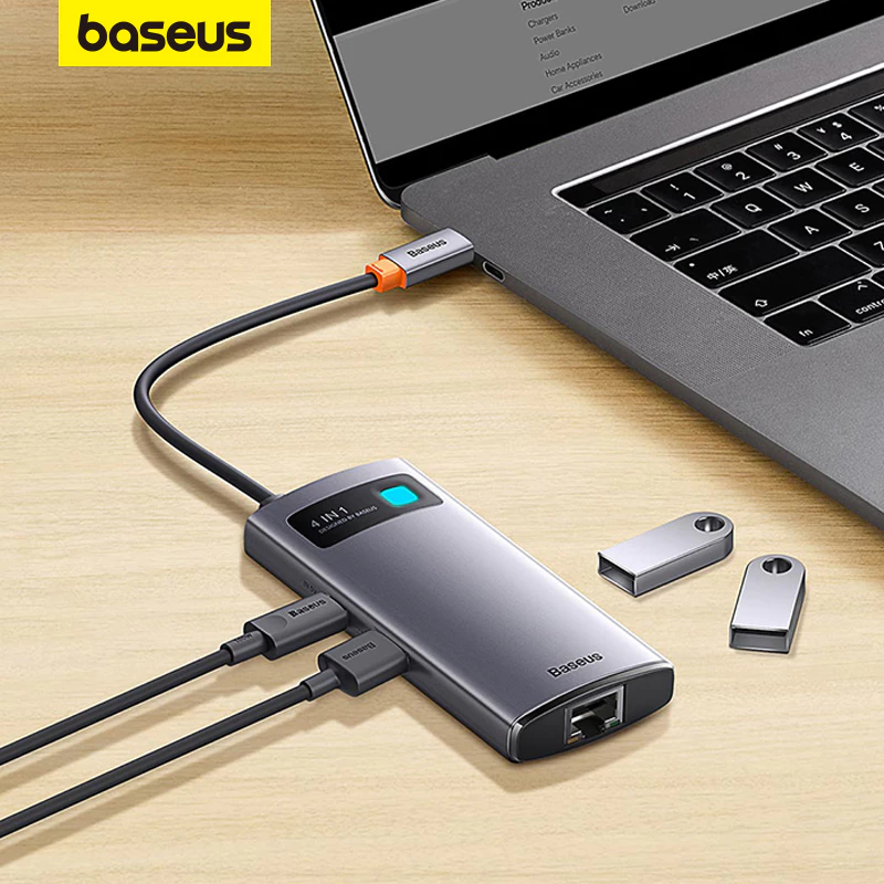 Baseus Bộ hub Chia Cổng type-c 5 Trong 1 4 Trong 1 Đa Năng Cho Laptop / Máy Tính Bảng