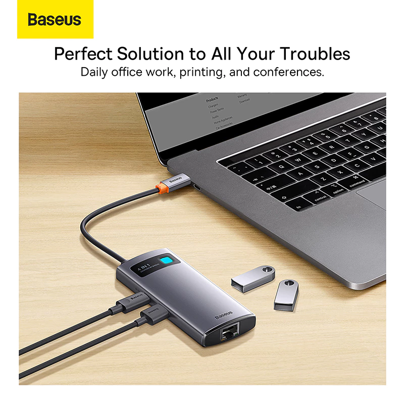 Baseus Bộ hub Chia Cổng type-c 5 Trong 1 4 Trong 1 Đa Năng Cho Laptop / Máy Tính Bảng
