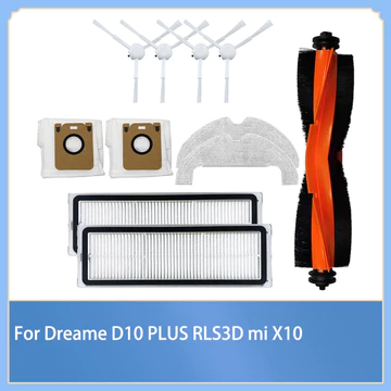 Bàn chải chính / bàn chải bên / Bộ lọc HEPA / túi bụi / giẻ Thích hợp cho máy hút bụi robot Dreame D10 Plus RLS3D thay thế các bộ phận máy hút bụi robot