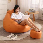(Giao hàng trong ngày)Ghế lười màu đơn / đôi cho ban công/ phòng ngủ độc đáo ghế lười hạt xốp sofa mini sofa tối giản ghế hạt đậu hạt xốp lười — ảnh 1