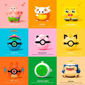 Vỏ tai nghe Poke Ball cho vỏ AirPods4 SpongeBob Pro2 Phong cách mới cho vỏ bảo vệ tai nghe AirPodspro2 Tương thích với vỏ AirPodsPro Vỏ AirPods2gen