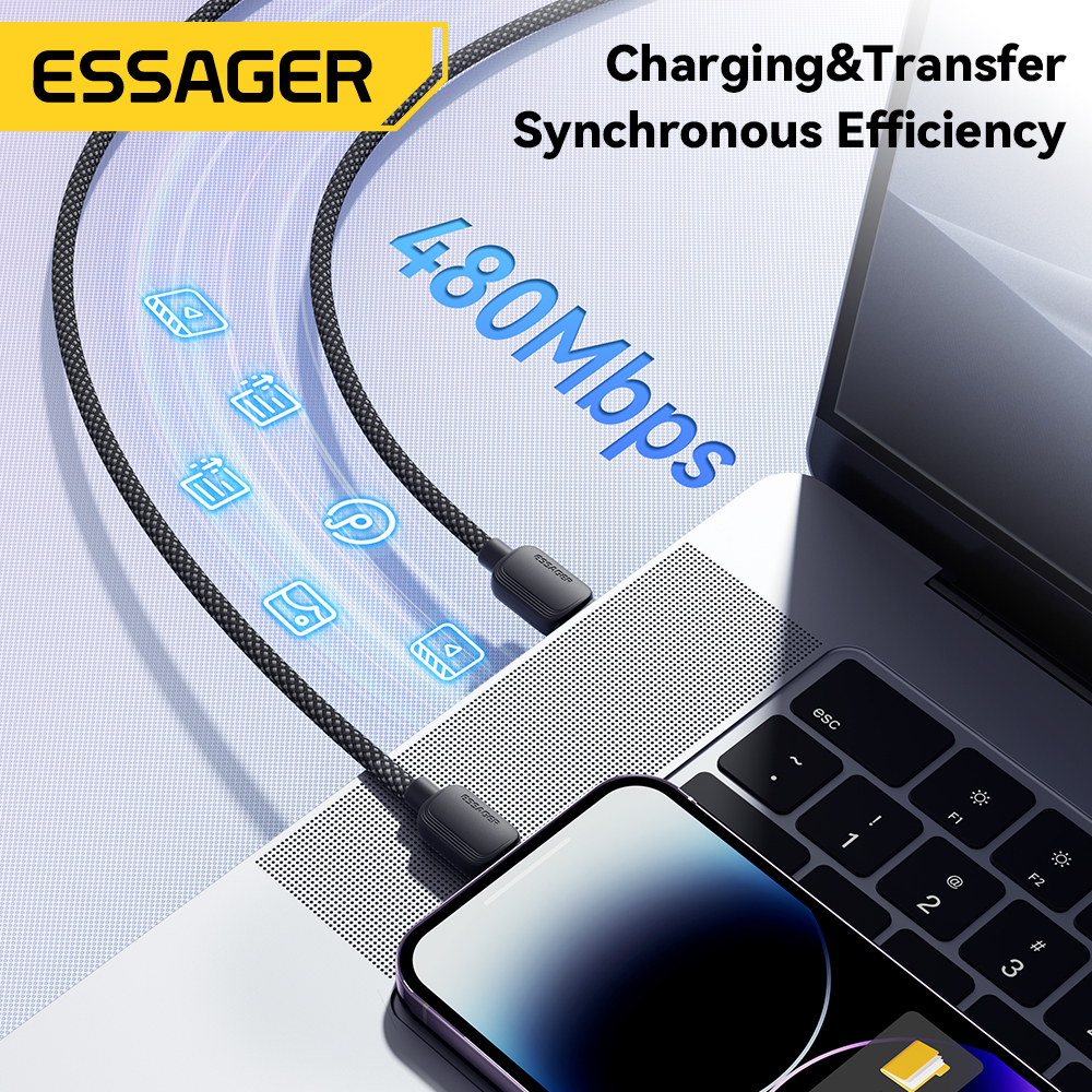 Ảnh Dây cáp sạc nhanh ESSAGER Type C sang IOS PD 29W thích hợp cho ip 14 4