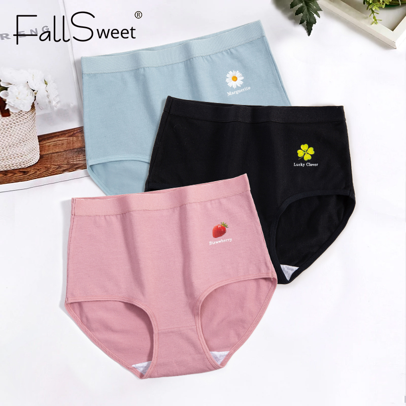 Ảnh Fallsweet 40-100kg Quần Lót cotton Lưng Cao size Lớn Dành Cho Nữ / size m-xxxl 1