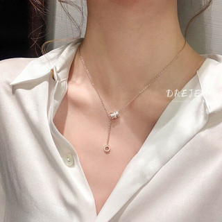 DREJEW Vòng cổ Thép Titan Ngắn Đơn Giản Không Gây Dị Ứng Phong Cách roman Hàn Quốc Cho Nữ