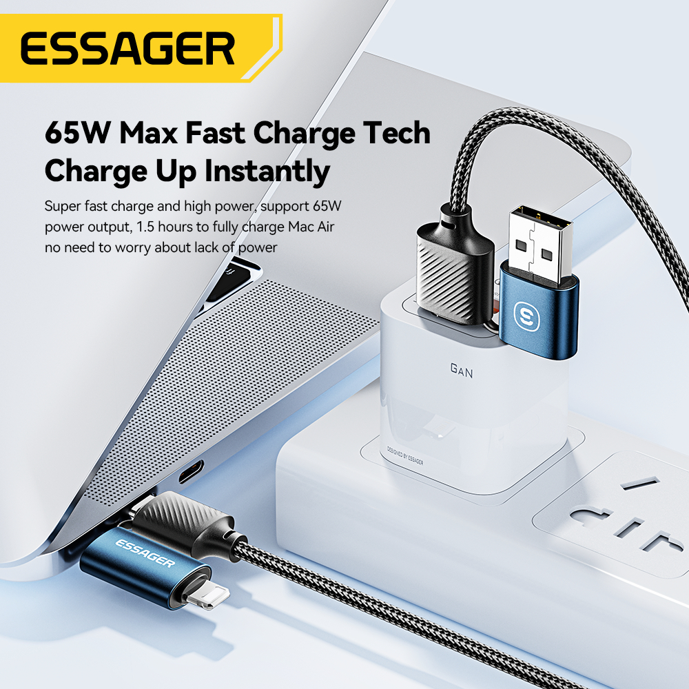 Ảnh Dây cáp sạc ESSAGER 4 trong 1 USB Type C ios 65W fsat cho điện thoại 1