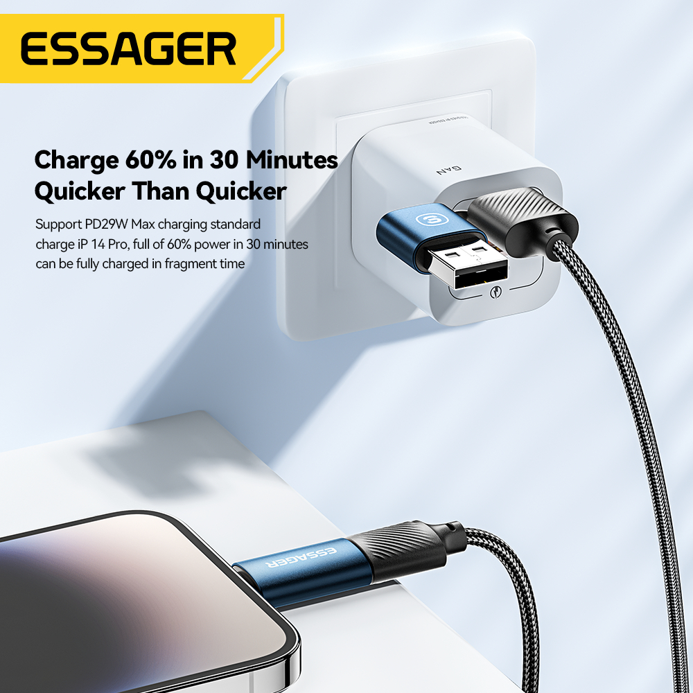 Ảnh Dây cáp sạc ESSAGER 4 trong 1 USB Type C ios 65W fsat cho điện thoại 2