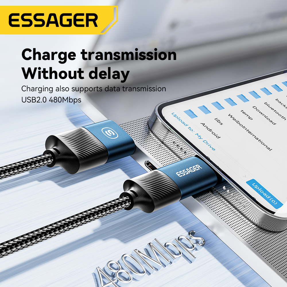 Ảnh Dây cáp sạc ESSAGER 4 trong 1 USB Type C ios 65W fsat cho điện thoại 3