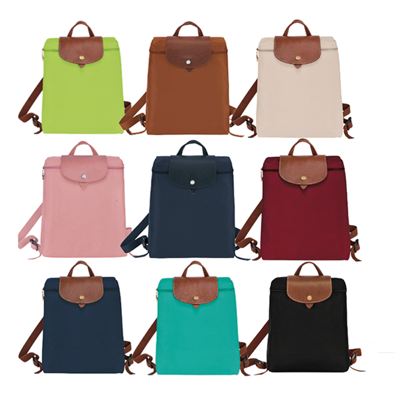 Ba lô thời trang nữ War Horse Pháp Túi du lịch sức chứa lớn Nylon Da thật Schoolbag