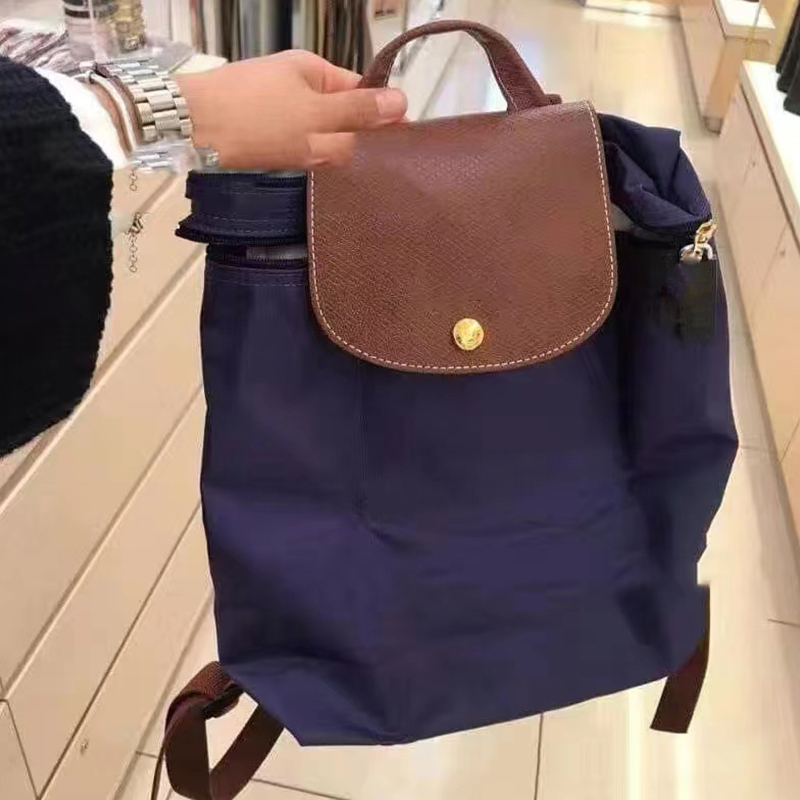 Ba lô thời trang nữ War Horse Pháp Túi du lịch sức chứa lớn Nylon Da thật Schoolbag