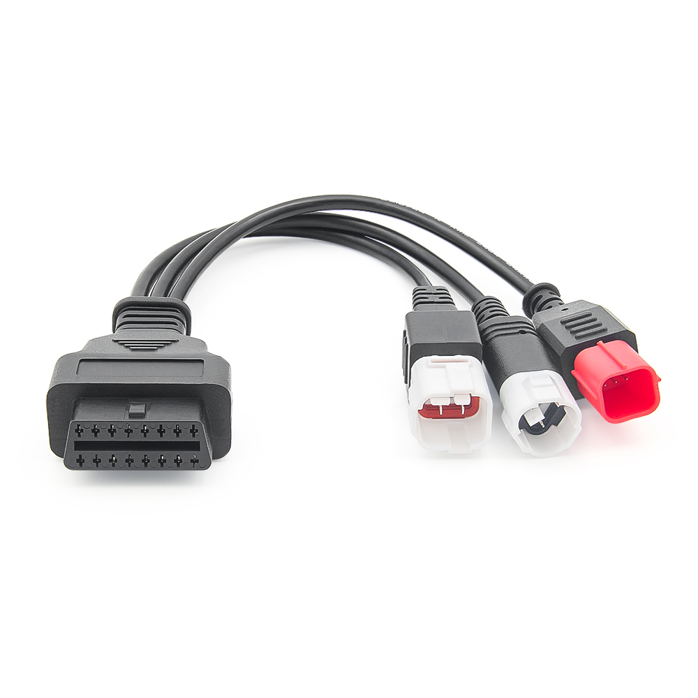 Dây Cáp Mở Rộng 3 Trong 1 Cho Xe Mô Tô yamaha 3pin 4pin + honda 6pin Sang 16pin obdii y15 v2 y16 n-max x-max obd2