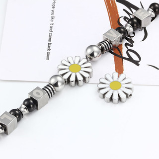 Thép không gỉ Hoa Cúc Mặt Dây Chuyền Thả Dầu Colorblock Dais Quyến Rũ Hoa Thực Vật Mặt Dây Chuyền Cho DIY Vòng Tay Vòng Cổ Trang Sức Làm