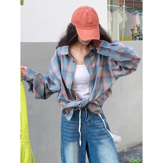 Mỹ Retro Hồng Kẻ Sọc Áo Sơ Mi Nam Đẹp Trai Cao Cấp Đường Phố Hợp Thời Trang Nam Mặc Áo Sơ Mi Tay Dài Áo Khoác Rời Áo Sơ Mi Thường Ngày