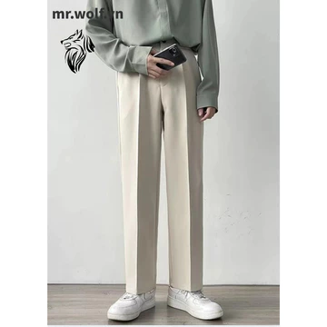 Quần tây ống suông rộng màu trơn đơn giản thời trang Hàn Quốc cho nam đồ bộ quần dài fashion quần ống suông simple quần tây nam from rộng
