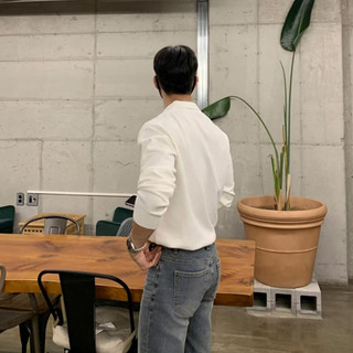 Mùa Thu Đông Dệt Kim Ve Áo Len Dài Tay Áo Len Polo Áo Nam Retro Màu Trơn Dệt Kim Dạo Phố Mùa Xuân Thu Thường Ngày Thời Trang Nam
