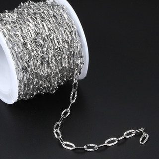 Dây Xích Thép Không Gỉ Dập Nổi Cáp Phẳng Liên Kết Dây Chuyền Cho Vòng Cổ DIY Làm Vật Dụng Bán Buôn Handmade Không Phai Màu Vàng 18k Đầy Dây Xích