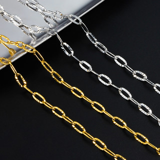 Dây Xích Thép Không Gỉ Dập Nổi Cáp Phẳng Liên Kết Dây Chuyền Cho Vòng Cổ DIY Làm Vật Dụng Bán Buôn Handmade Không Phai Màu Vàng 18k Đầy Dây Xích