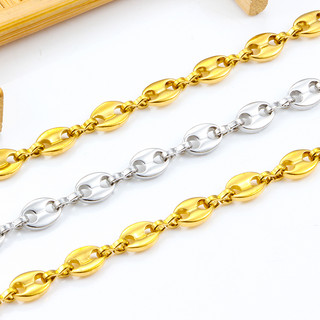 1 Mét Thép Không Gỉ Lợn Mũi Dây Xích Vàng Cà Phê Đậu Dây Xích Cho DIY Trang Sức Làm Punk Hip Hop Vòng Cổ Vòng Tay Bán Buôn