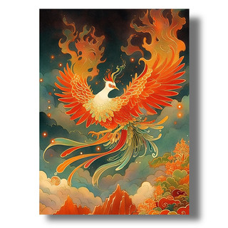 MOZI✨Phượng hoàng rực lửa 40*50cm tranh tô màu theo số nhân vật hoạt hình tranh sơn dầu số  sơn acrylic  tranh số hoátô màu theo số Tranh Sơn Dầu Tự Làm Hình Phượng Hoàng Phong Cách Mới