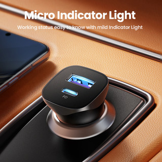 UGREEN 30W Sạc Xe Hơi Cổng Kép QC 3.0 Sạc Nhanh Cho iPhone 13 12 Xiaomi Huawei Samsung Supercharge Type C Char