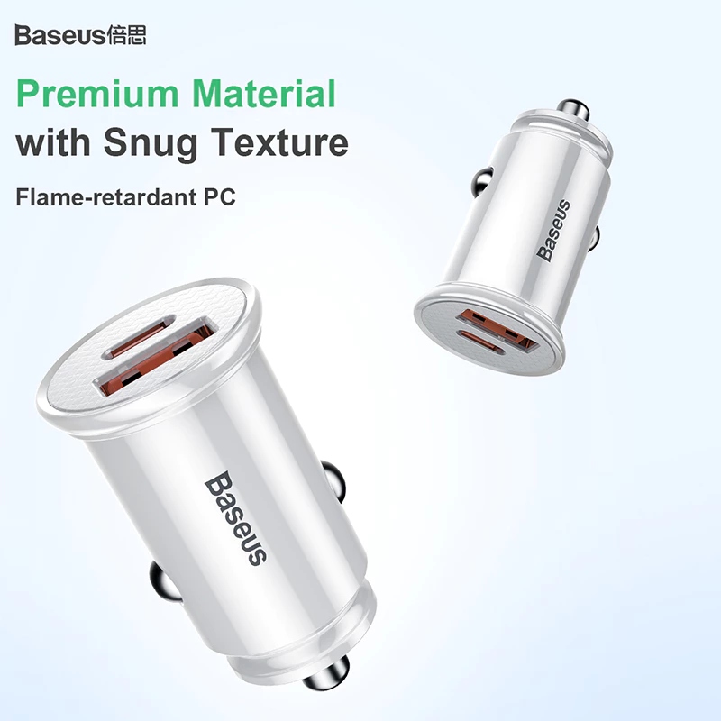Cốc sạc nhanh BASEUS 2 cổng 30W 4.0 cho samsung xiaomi huawei