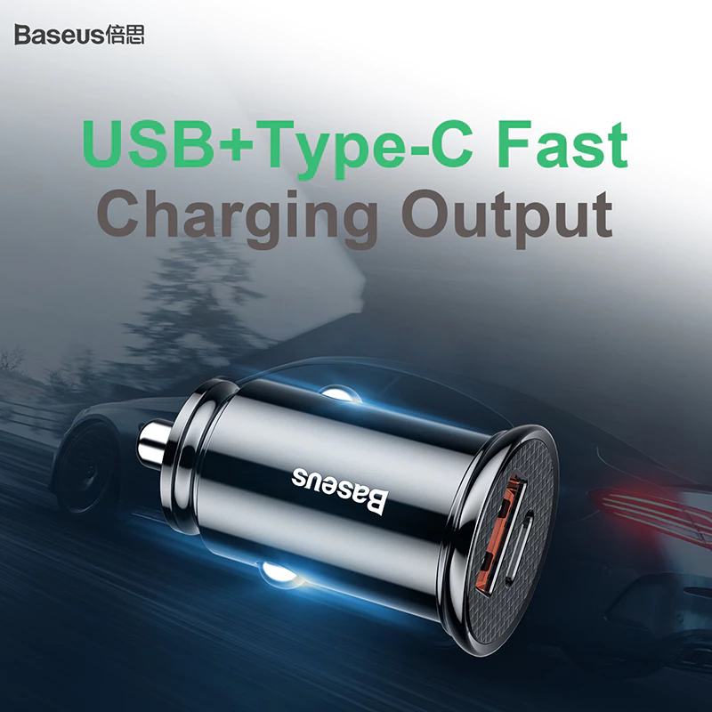 Cốc sạc nhanh BASEUS 2 cổng 30W 4.0 cho samsung xiaomi huawei