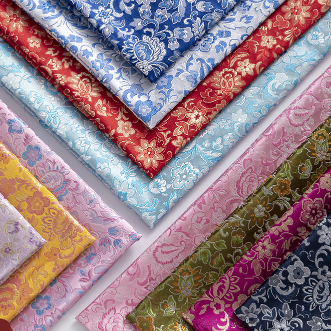 75cm phong cách thổ cẩm vải nylon satin vải Damask tự làm Hanfu sườn xám quần áo vải nửa mét TJ8755