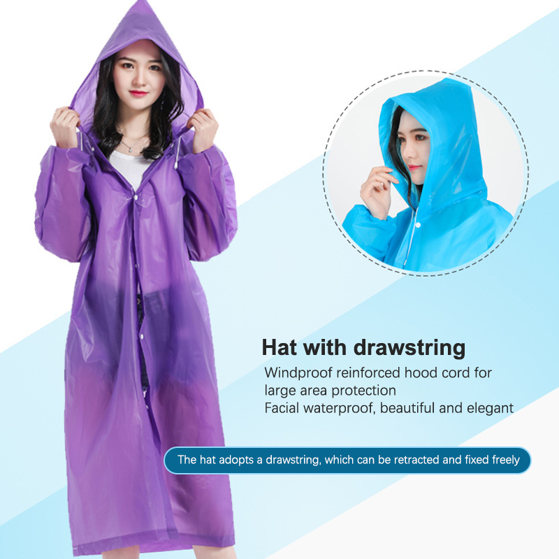 Ntvn Eva Không Dùng Một Lần Áo Mưa Dài Toàn Thân Trong Suốt Dày Dây Đeo Miệng Người Lớn Du Lịch Áo Mưa OIK