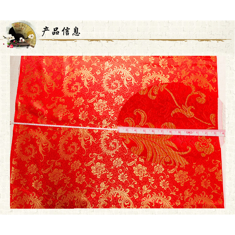 50x90cm Phong Cách Trung Hoa Mẫu Đơn Họa Tiết Hoa Thổ Cẩm Vải satin Mật Độ Cao Phượngix nylon Thêu Vải satin Cổ Váy sườn xám Đường Trang Phục Vải Lụa satin TJ9021