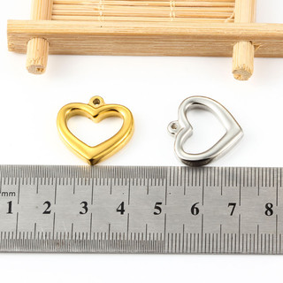 18K Đánh Bóng Vàng / Bạc Trái Tim Rỗng Quyến Rũ Hình Học Mặt Dây Chuyền Thép Không Gỉ DIY Vòng Cổ Vòng Tay Bông Tai Trang Sức Đánh Dấu