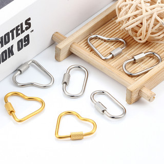 Khóa Vòng cổ / Vòng Tay diy Bằng Thép Không Gỉ Mạ Vàng 18k Hình oval / Vuông / Trái Tim Không Phai Màu