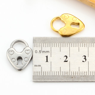 Quyến Rũ Thép Không Gỉ Khóa Trái Tim Tây Tạng Bạc Vàng Mặt Dây 14x19mm Lãng Mạn Cổ Trang Sức Làm Thủ Công DIY