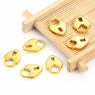 Quyến Rũ Thép Không Gỉ Khóa Trái Tim Tây Tạng Bạc Vàng Mặt Dây 14x19mm Lãng Mạn Cổ Trang Sức Làm Thủ Công DIY