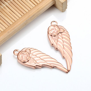1 Chiếc Thép Không Gỉ Quyến Rũ Đôi Cánh Thiên Thần Hoa Hồng Bạc / Vàng Mặt Dây Cổ Trang Sức Làm DIY Handmade Phụ Kiện