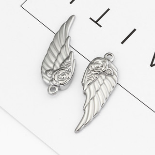 1 Chiếc Thép Không Gỉ Quyến Rũ Đôi Cánh Thiên Thần Hoa Hồng Bạc / Vàng Mặt Dây Cổ Trang Sức Làm DIY Handmade Phụ Kiện
